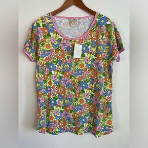 The Beaufort Bonnet Co NEW Women’s M Floral Short Sleeve Sleep Shirt Pima Cotton